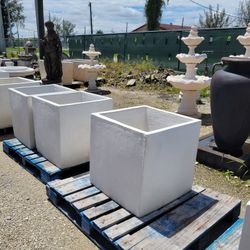 Concrete Square Planter / Cement Backyard Patio Pots Garden Planters
