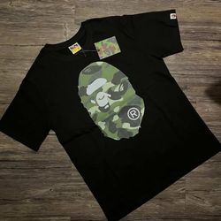 Bape Black and Green Camo Mens T-Shirt