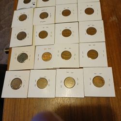 20 Lincoln Wheat Cent Coins, Various Years  And Mints