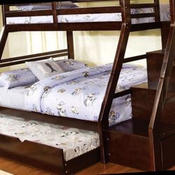 BUNKBED CAPPUCCINO WITH DRAWERS AND STORAGE