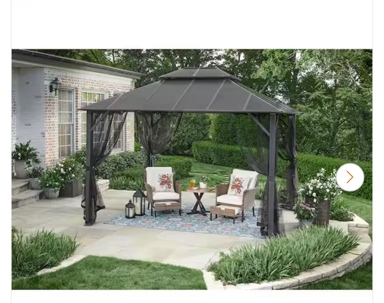 Parksbury 10 ft. x 12 ft. Antique Pewter Hard Top Gazebo