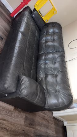 Gray Leather Couches