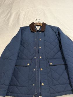 Navy Blue Button/Zip-Up Winter Coat (M)