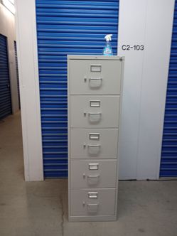 5  drawer metal file cabinet $ 100 each