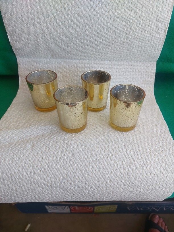 76 Gold Mercury Glas, Votive Candle Holder, Tealights Tea Light