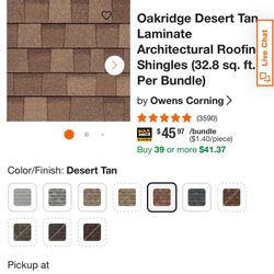 Roof Shingles Tan colored 