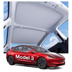 Wigoo Tesla Model 3 Sunshade Roof [Never Sag, Nano Ice-Crystal Coatings] 3-Gen Heat Insulation Glass Roof Sun Shade, Accessories for Tesla Model 3 202