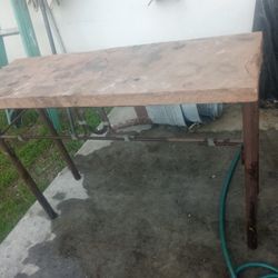 Antique Stone and Metal Table