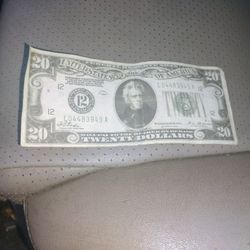 Antique Gold Backed US 20 Dollar Note 1926 Error 