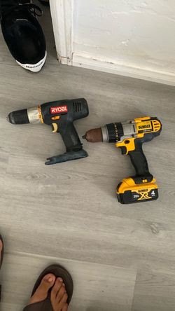 Ryobi and DeWalt 20V Cordless Drill Set