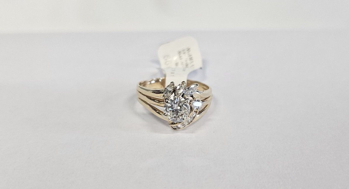 14K Yellow Gold Diamond Ring Total 1.33cttw Size 6.5 807270-1