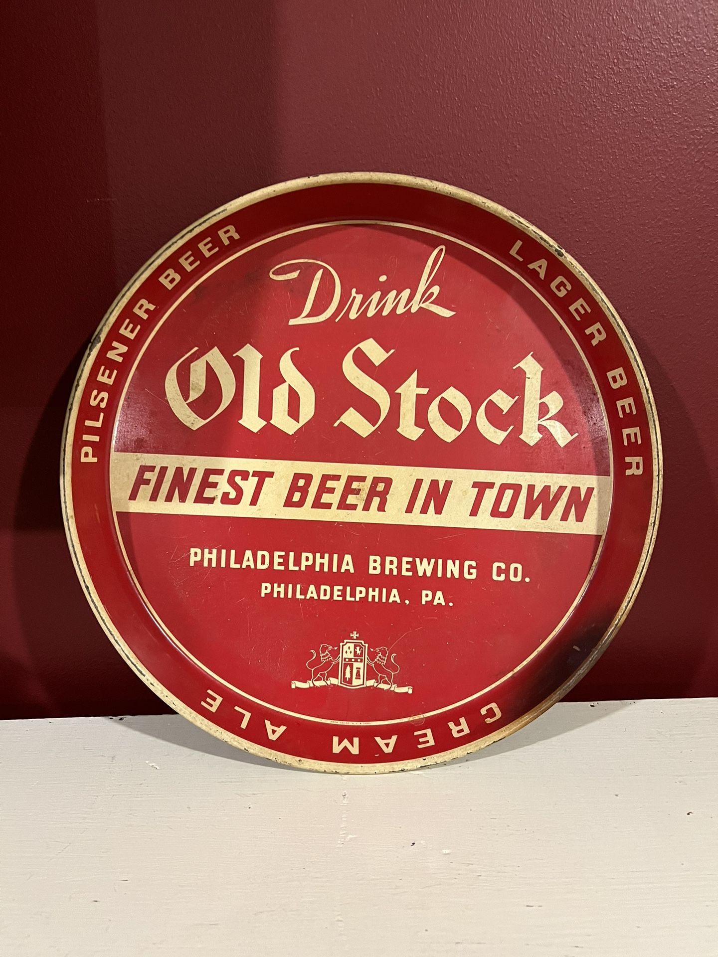 1947 Old Stock Beer 12 inch tray Philadelphia, Pennsylvania Fine Collectors Piece