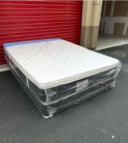 Queen Mattress Set Plush PillowTop – Brand New –  Same Day Delivery Available 🚚