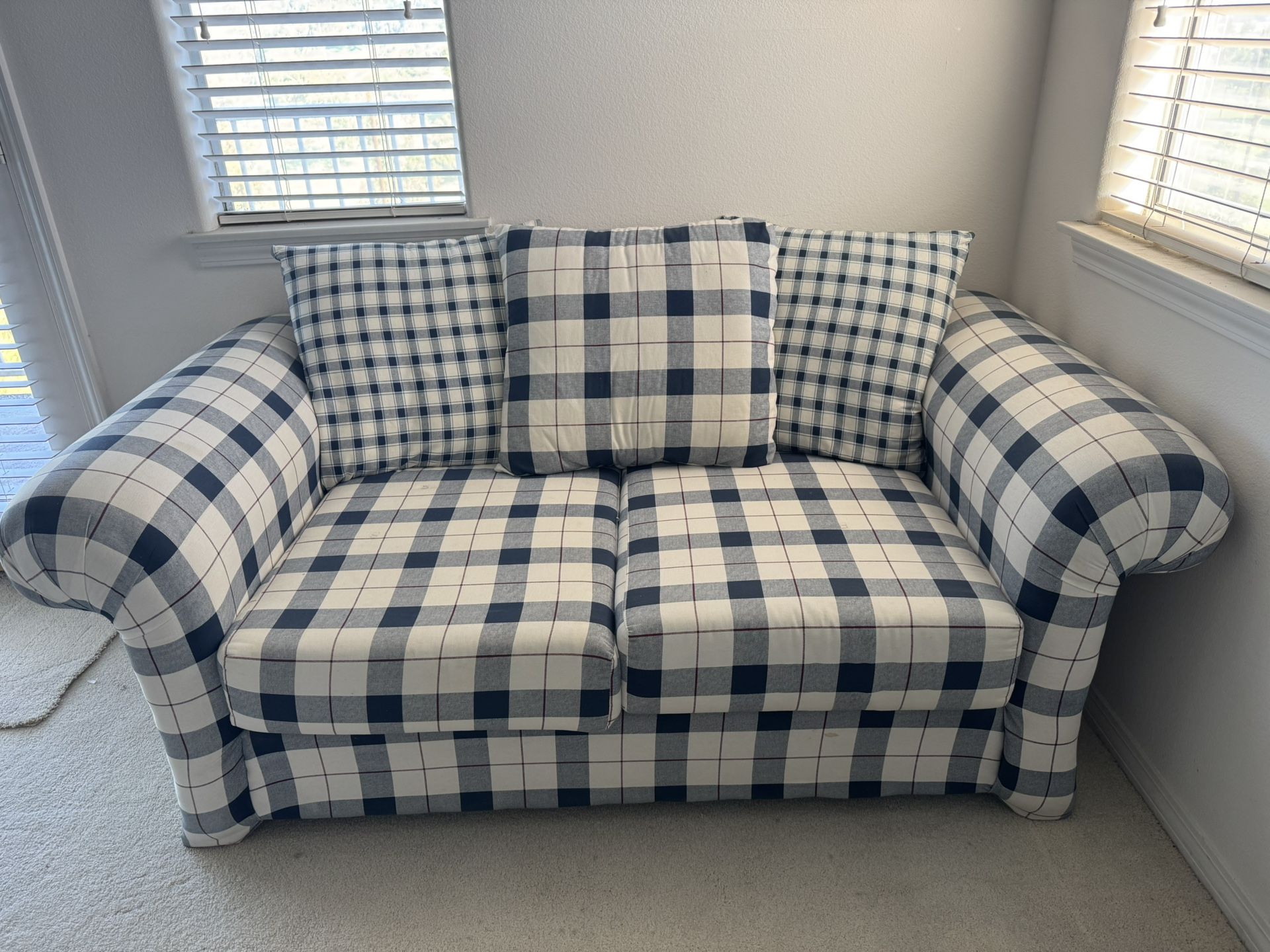 Blue & White Plaid Love Seat,All Products : American Fashion Style Bags On Sale