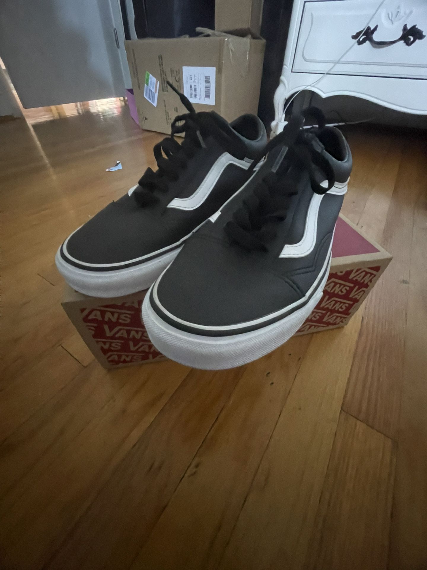 Leather Vans Old Skool Classic Tumble