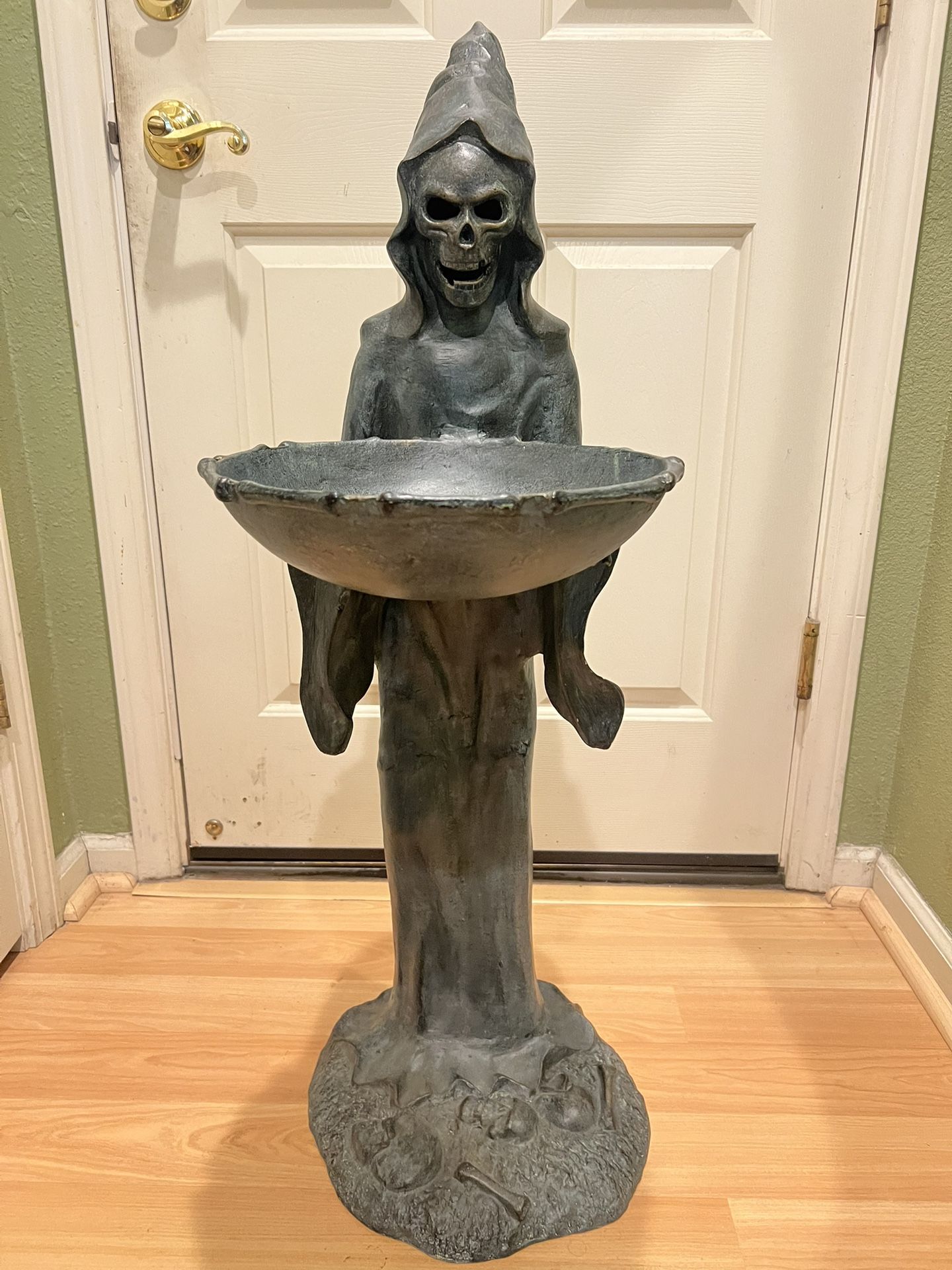 38.5” H Vintage Brass Halloween. Server Candy Statue 38.5” X 19” X12”