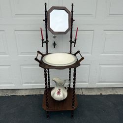 Vintage Wash Stand w/ Pitcher & Bowl
