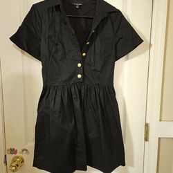 J.CREW Black Collared Short Sleeve Shirt Dress