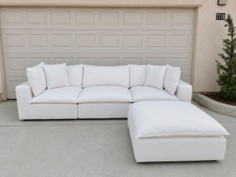 Cloud-Style Modular Sofa + Ottoman