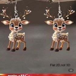 Frosty Reindeer Holiday Drop Earrings