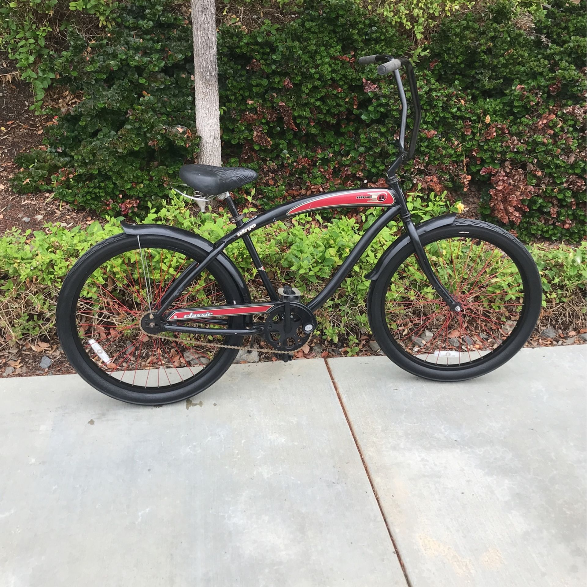 26” Nirve Classic Mens Black Beach Cruiser