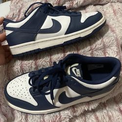 navy blue and white nike's