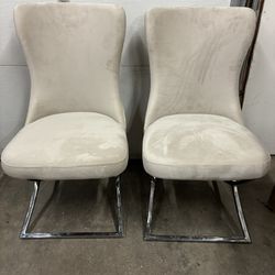 Set of 2 Tufted Upholstered Dining Side Chairs 