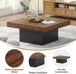 Coffee Table Center Cocktail with LED Light 