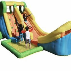 New in box Overhead water sprinkler Constructed with heavy duty polyester fabric Splash pool to help beat the summer heat Includes electric air blower