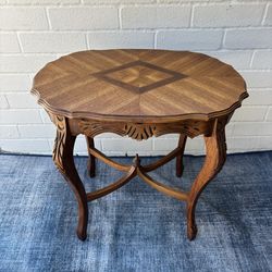 Antique Carved Walnut Accent Table / Side End Table