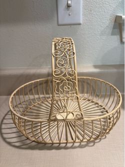 Wire yellow open basket