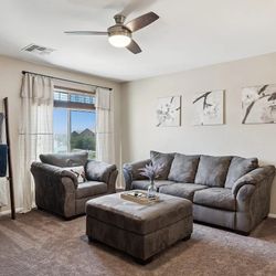 Couch, Chair and Ottoman for Sale