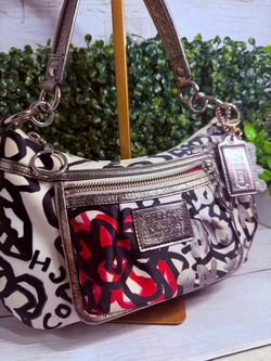 Coach Poppy Graffiti Print Shoulder Bag
