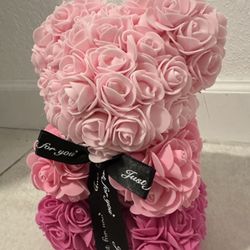 teddy bear flower- gift with lights- perfect gift for birthday, moms