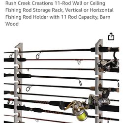 Rush Creek Creations 11-Rod Wall or Ceiling Fishing Rod Storage