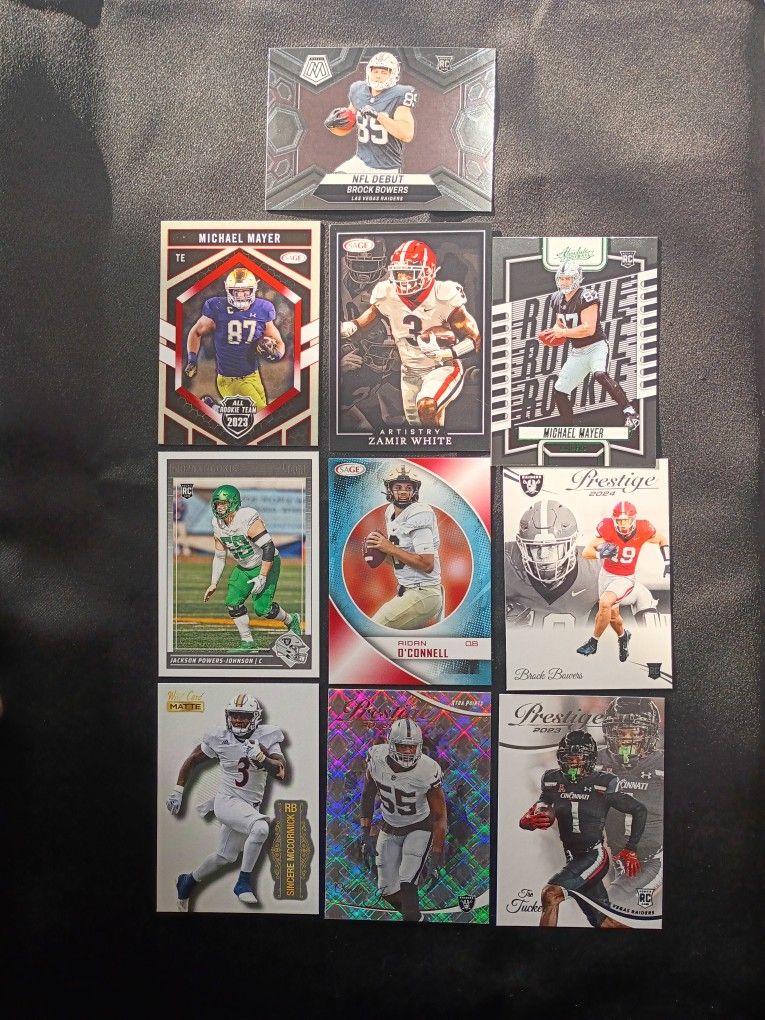 Las Vegas Raiders Football Rookie Cards Set of 10 For $5