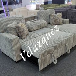 ✅️✅️2-Piece Convertible Sectional
Sleeper Sofa W/Fold-Down Table & Chaise Storage✅️