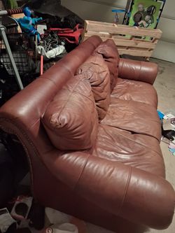 Brown Genuine Leather Sofa