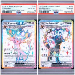 SEQUENTIAL PSA 10 Espeon ex & Umbreon ex SVP 175 176 Prismatic Figure