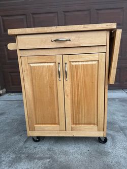Solid Wood Kitchen Island on wheels