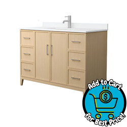 Wyndham Collection Elan 48-in White Oak with Brushed Nickel Trim Undermount Single Sink Bathroom Vanity (NO Top)