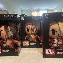 Attack on Titan Plush Set Eren Mikasa Levi Anime Plush Dolls Gift Lot 3