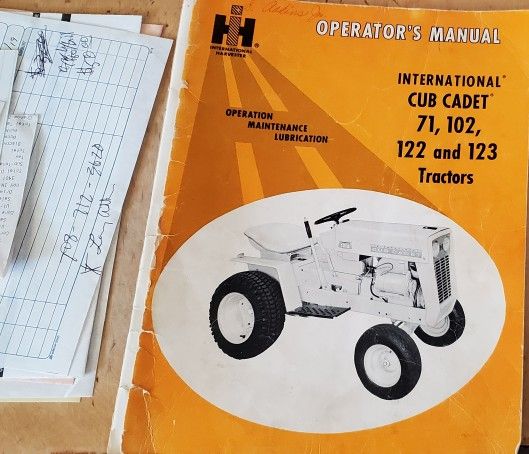 1967Cub Cadet Garden Tractor Model 102