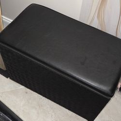 Small Black Storage Ottoman 