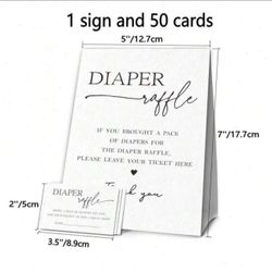 Diaper raffle Sign & Cards