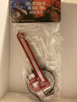 Bloody Pipe Wrench in Head Halloween Costume Prop Headband