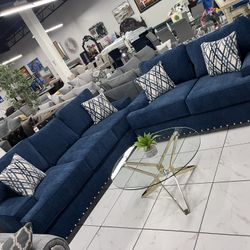 Blue Sofa Set 🔥 Take It Home With Only $50 Down 