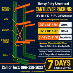 Heavy Duty Cantilever Racking for Warehouse Lumber Yard Sheet Metal Shop