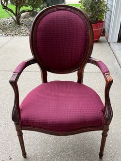 Classic French Oval-Back Upholstered Armchair - Excellent Condition