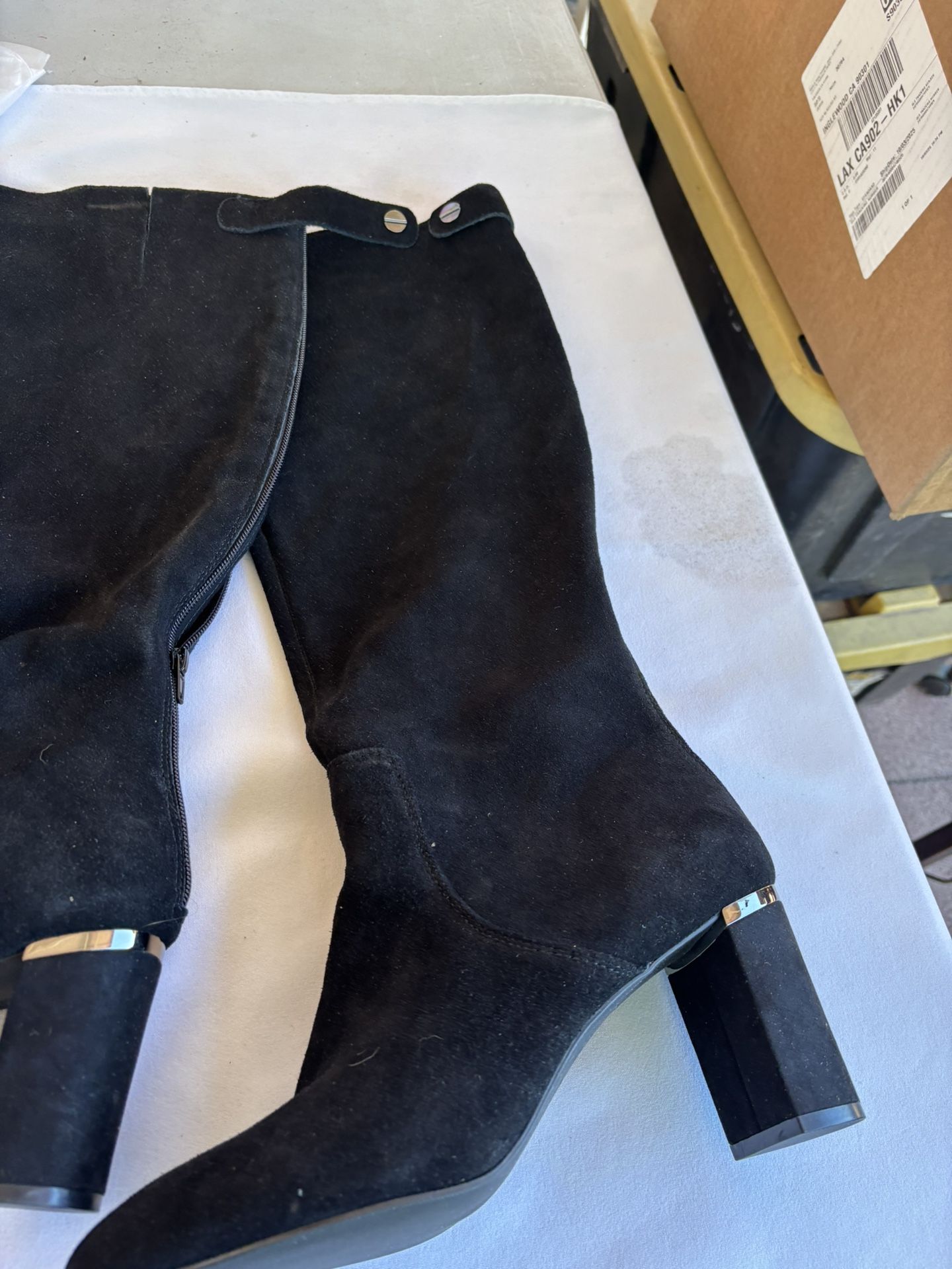 Alfani Suede New Boots  With 3 “ Block Heels 